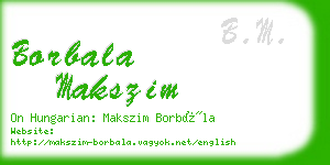 borbala makszim business card